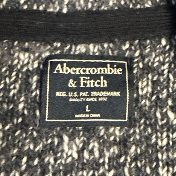 Abercrombie & Fitch Shawl Collar Knit Cardigan Men's Large Blue Grandpa Sweater - Picture 2 of 6